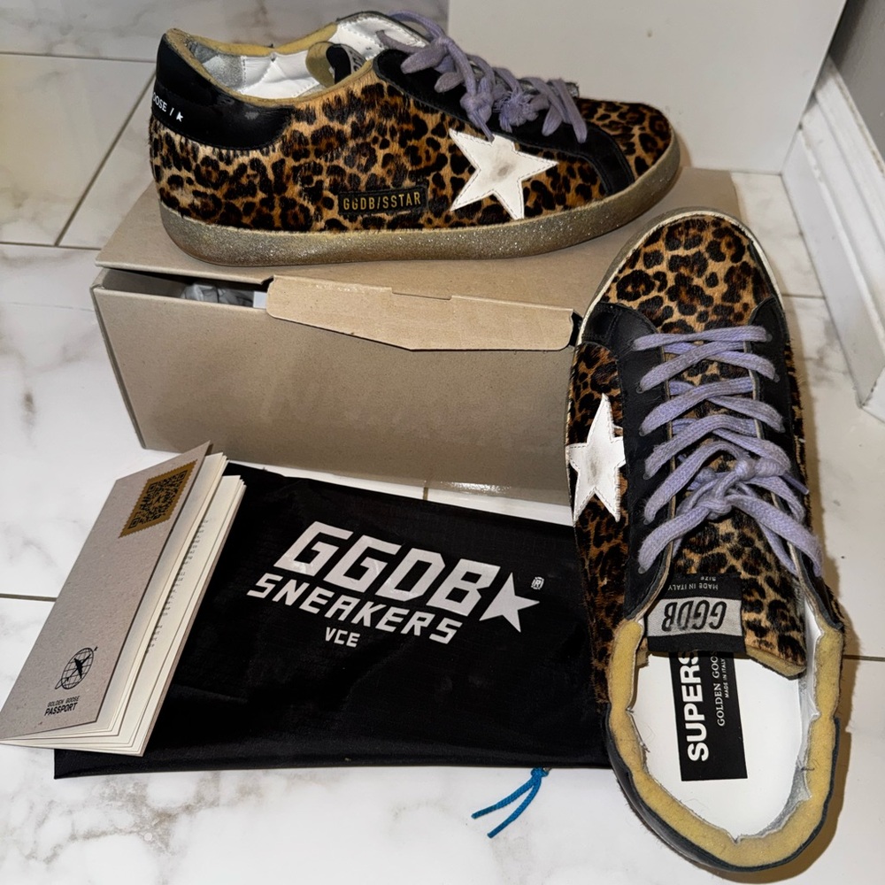 Golden Goose Superstar Sneakers with Black and Brown Details